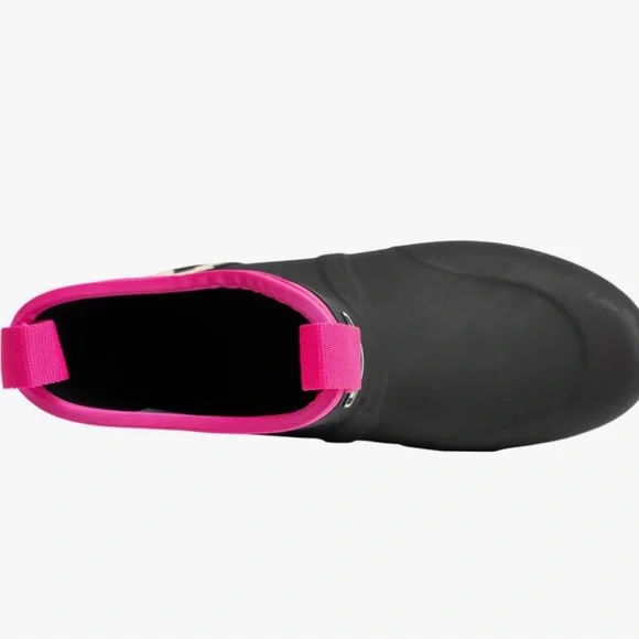 Stylish Black and Pink Women's Rain Boots - Picture 6 of 11